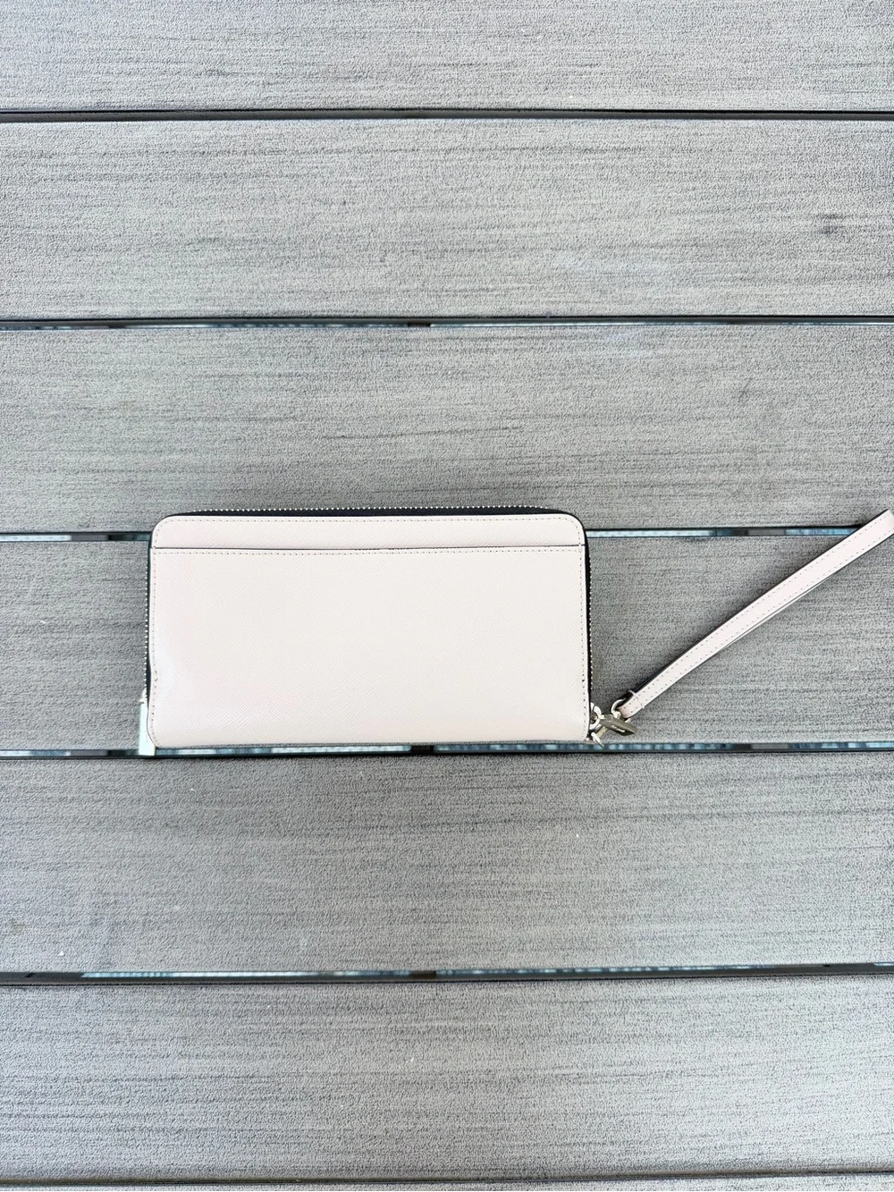 Kate Spade Staci LG Carry All Wristlet Wallet Leather Multi Warm Beige EUC NEW